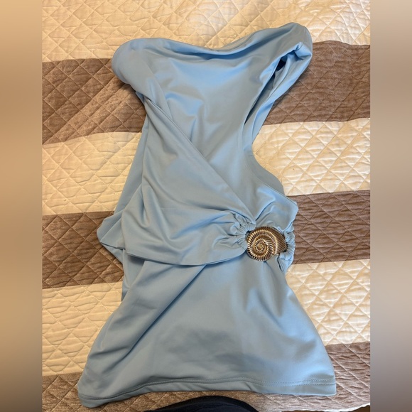 Peppermayo Strapless Light Blue Cutout Dress - Picture 2 of 5